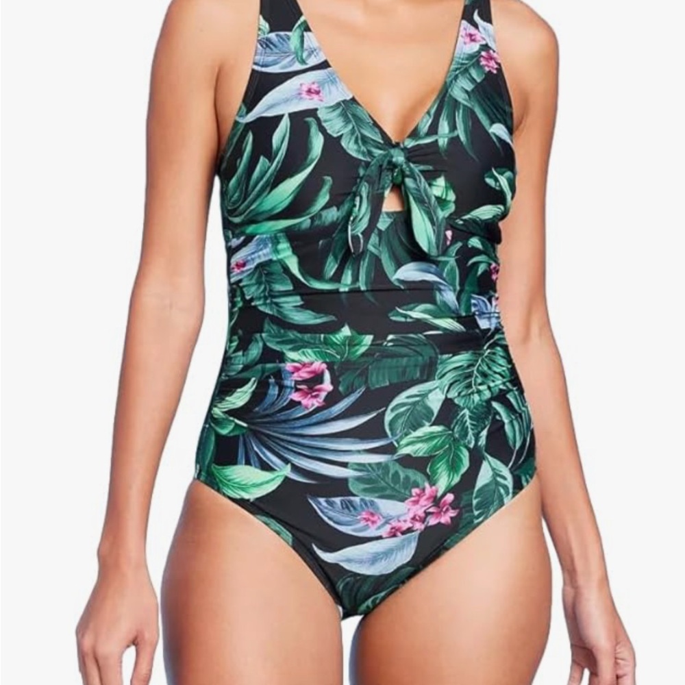 Tropical Print One-Piece Swimsuit